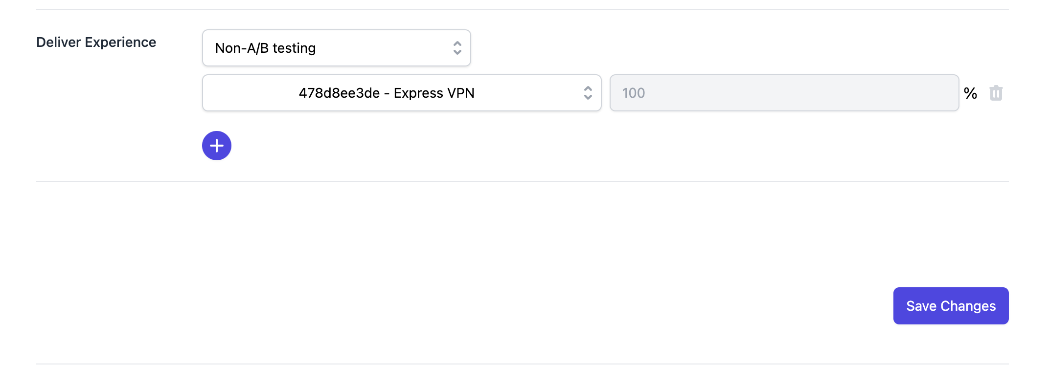 Non-A/B testing delivery