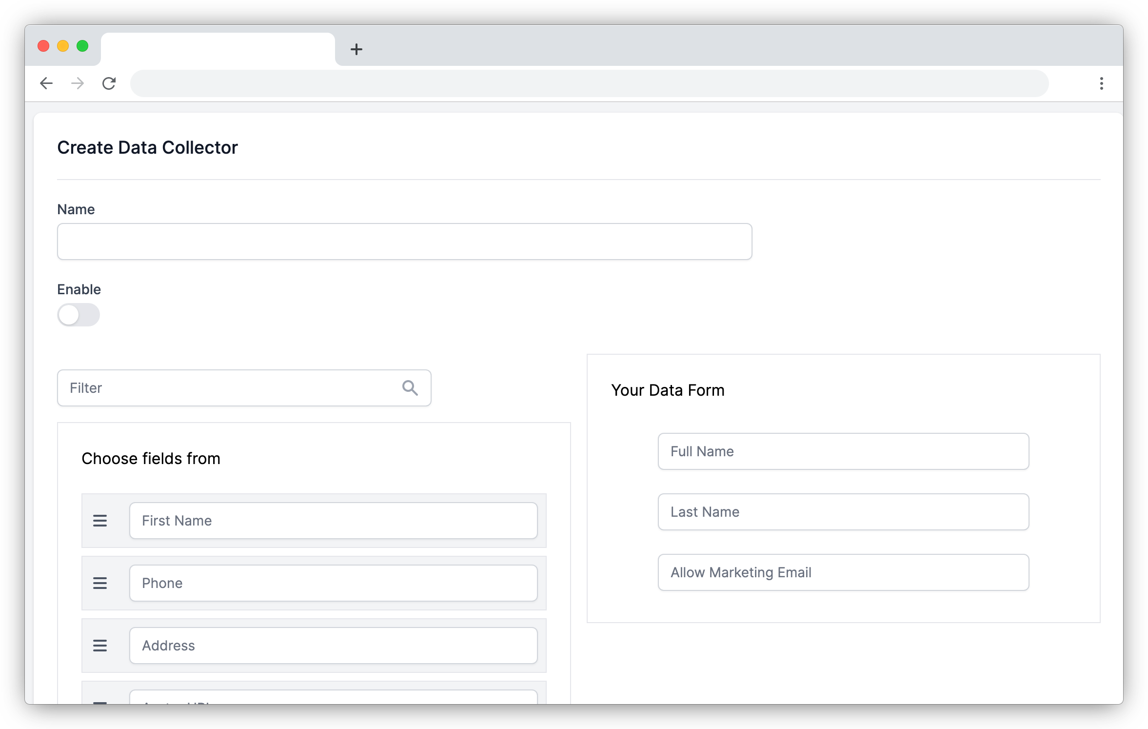 Data collection Form Builder