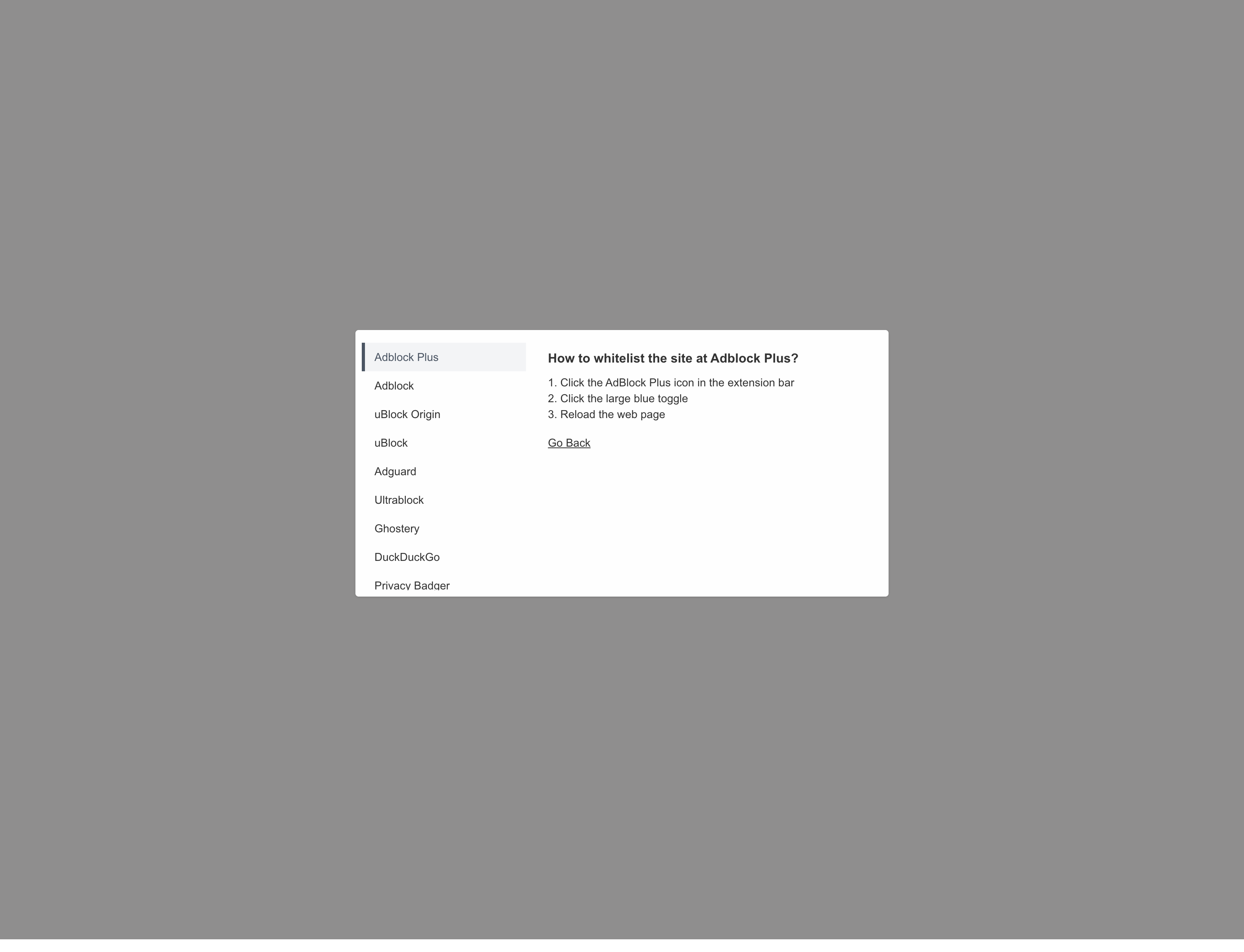 Adblocker recovery example