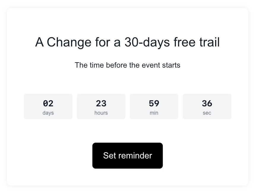 Countdown timer example