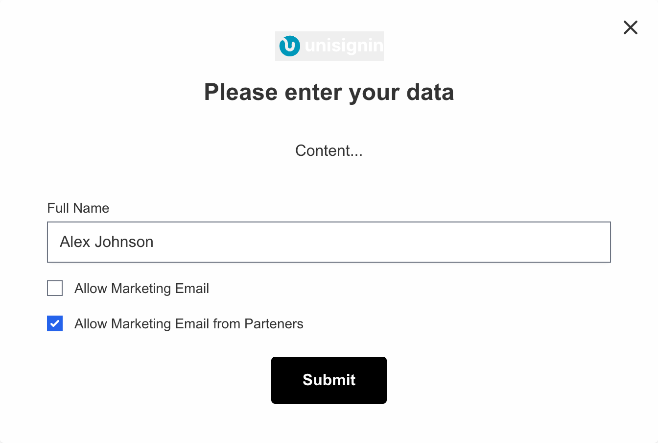 Data form example