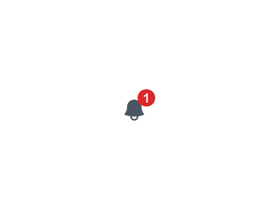 Notification bell and closed drawer
